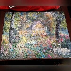 3/$10 🌟 Rose Art Secret Sanctuary Charming Cottage 500 Piece Puzzle with Swans